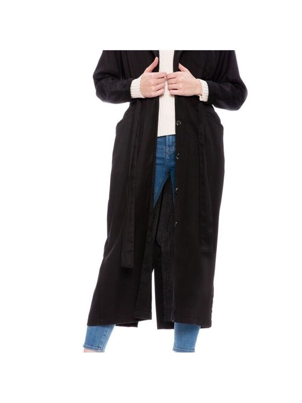 Shaina Mote Smithson Trench Coat 100% Lyocell Goth Witchy Quiet Luxury